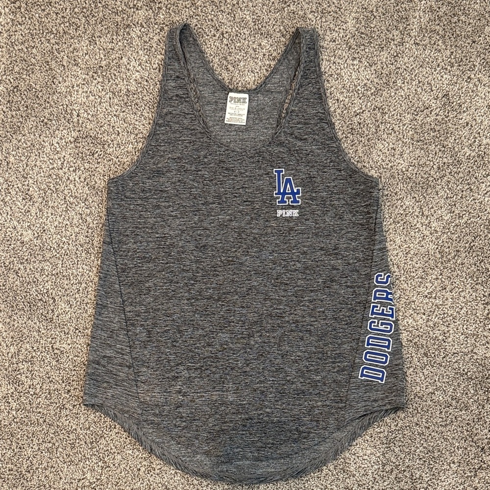 Gray LA Dodgers Tank Top